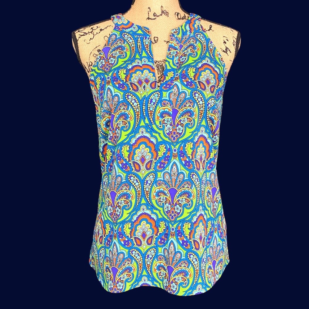 Banana Republic paisley jewel tone halter tank EXTRA SMALL XS